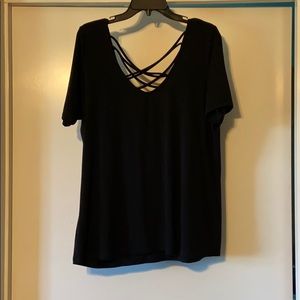 Strappy black tee